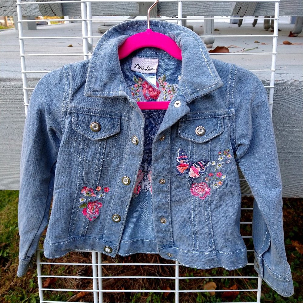 Little Lass Jean Jacket Size 3T *Great Condition* "Believe" Embroidered on back